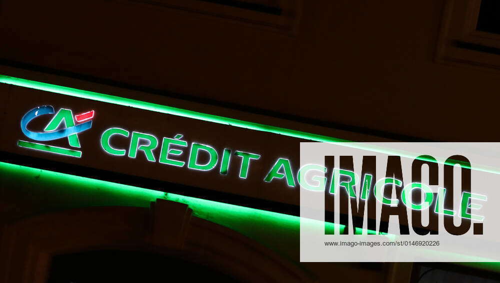 International Brands In Poland Credit Agricole logo is seen near the