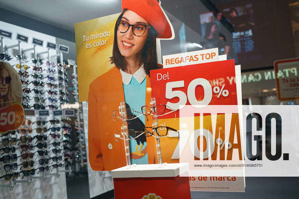 January 6, 2022, Madrid, Spain Rebajas 50 and 70 poster seen at