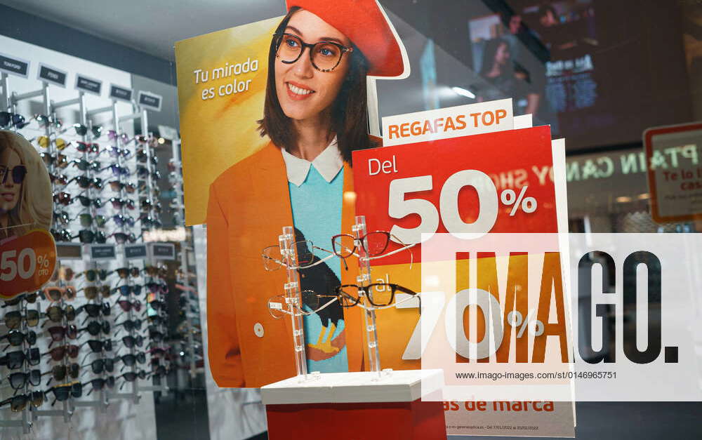 January 6, 2022, Madrid, Spain Rebajas 50 and 70 poster seen at