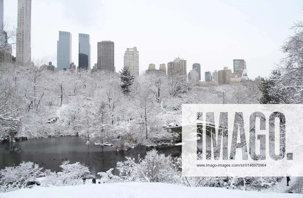 Snowfall at Central Park. January 7, 2022, New York, USA The first