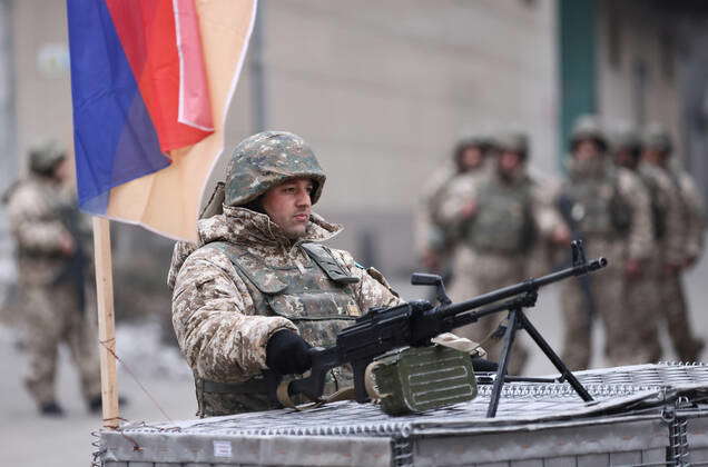 ALMATY, KAZAKHSTAN – JANUARY 11, 2022: Armenian CSTO peacekeepers ...