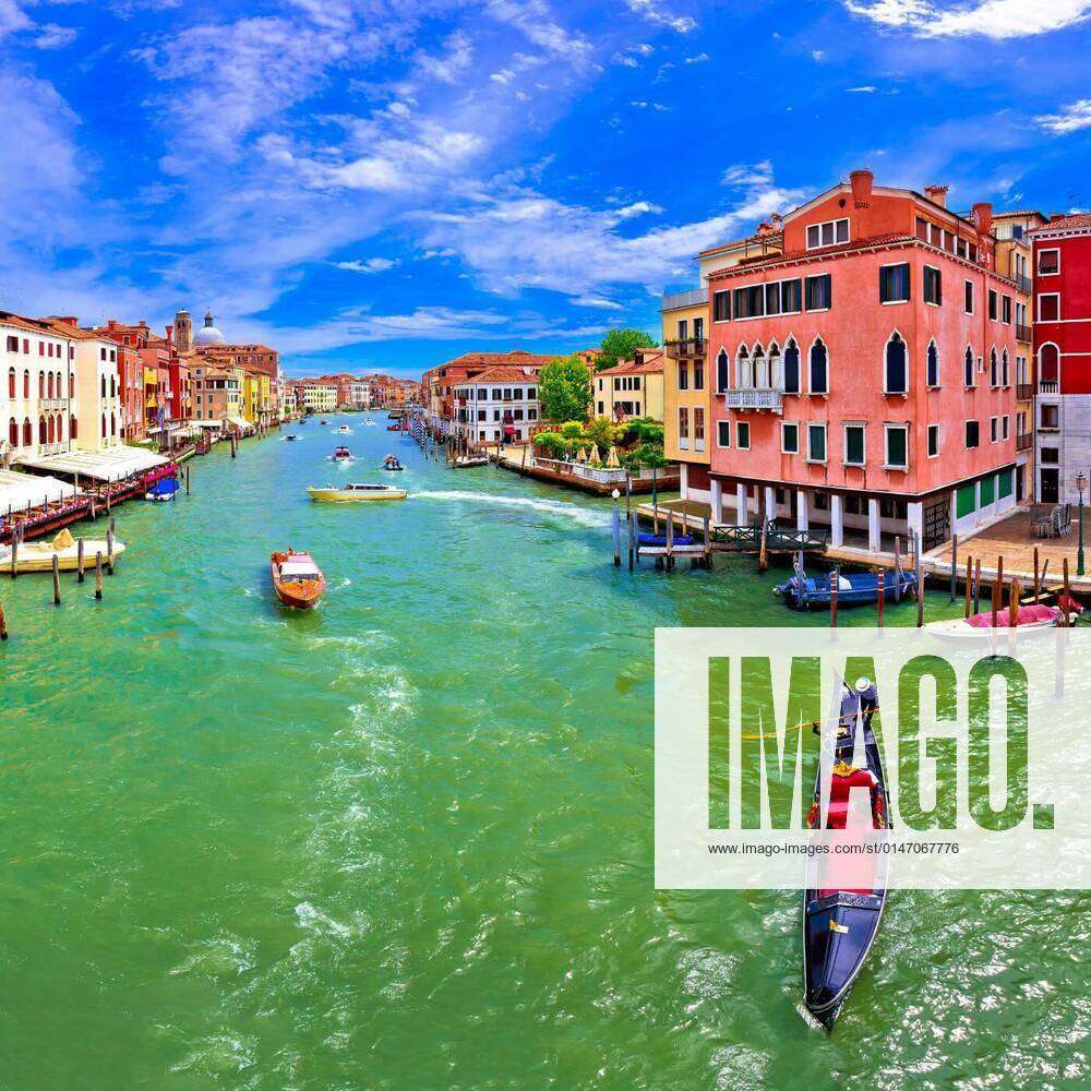 Colorful Canal Grande in Venice panoramic view