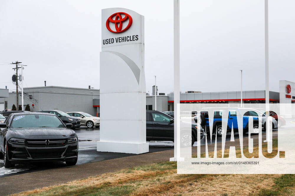 January 20, 2022 The used car lot at Golling Toyota dealership in