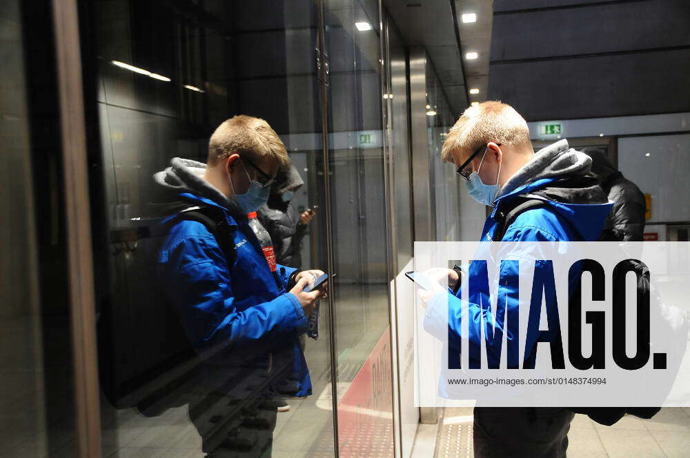 Copenhagen Denmark. 21 January 2022 Get corona covid19 quick test free and keep social distance