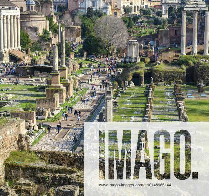 View of Basilica Julia Basilica Iulia, in the foreground rest of ...