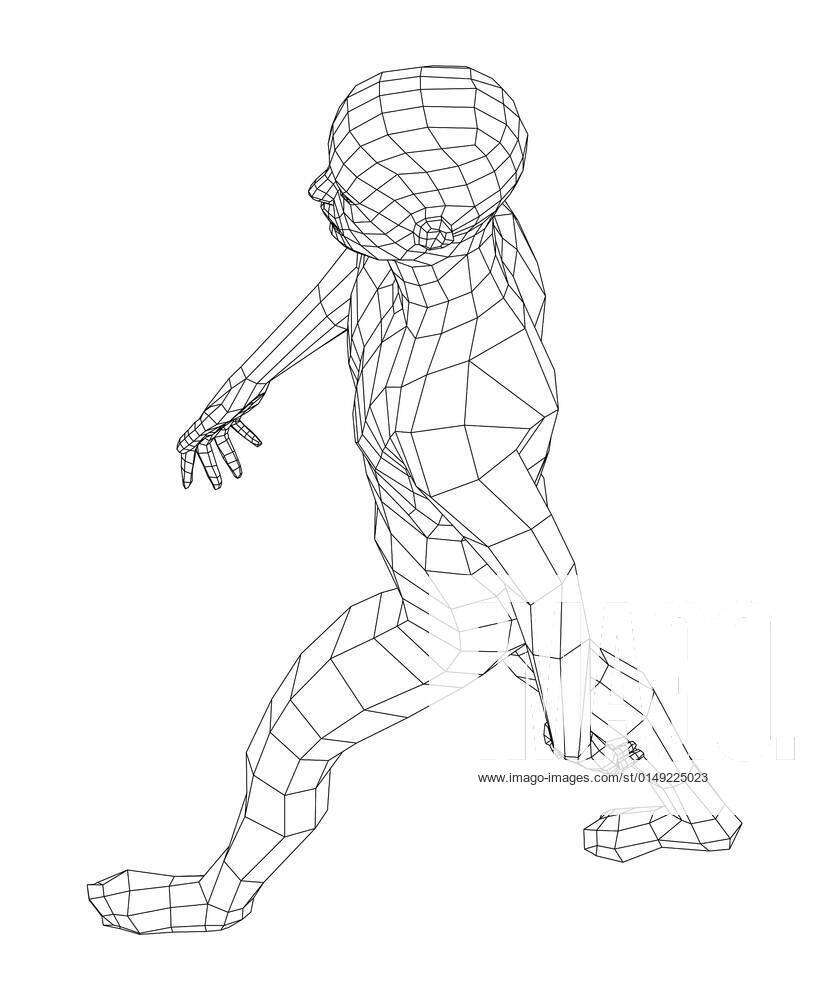 Premium Vector | Line drawing man walking vector