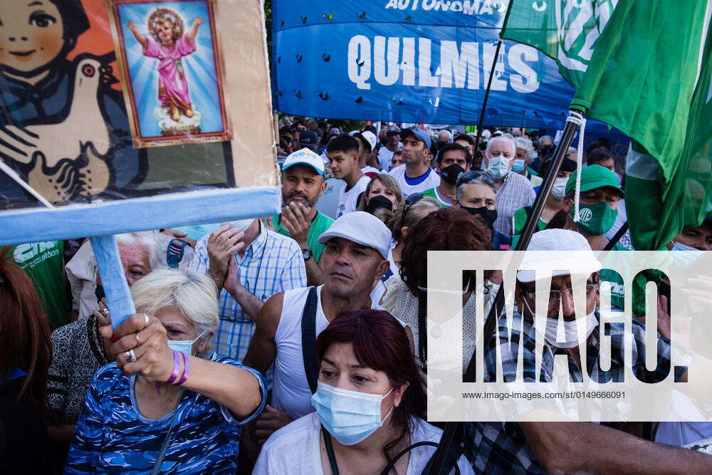 February 1, 2022, Buenos Aires, Argentina: Protesters Seen Holding ...