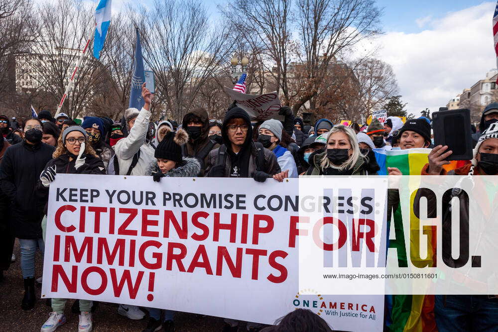 Day Without Immigrants rally at the White House A banner at a Day