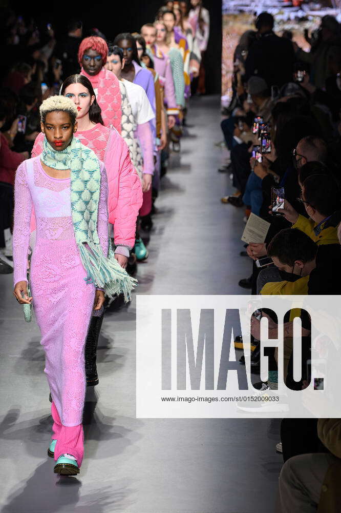 Italian Modals Walk Milan, Italy: Models walk during the fashion show..The Italian young ...