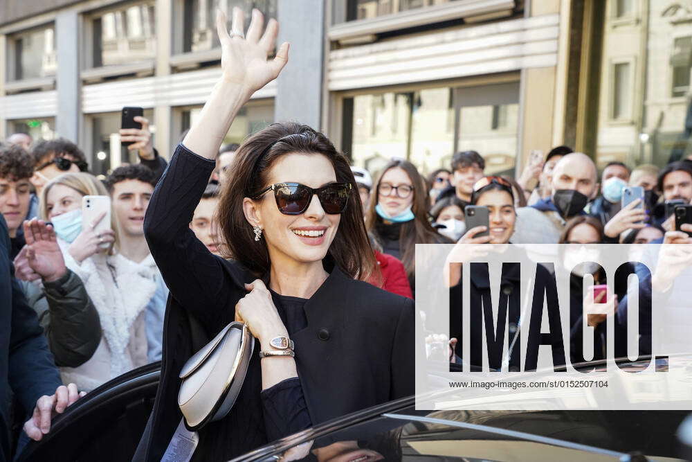 American actress Anne Hathaway guest of the Giorgio Armani fashion