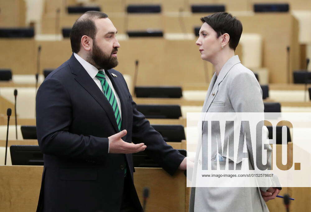 MOSCOW, RUSSIA MARCH 4, 2022 Lawmakers Biisultan Khamzayev (L) and