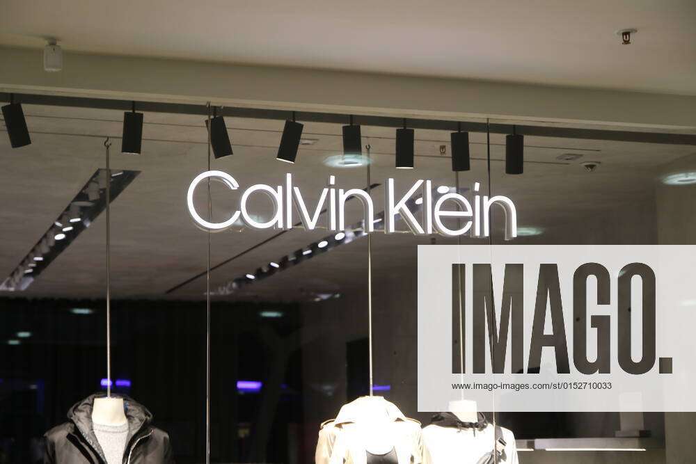 Branded Calvin Klein store seen at Saint-Petersburg shopping center.  Several premium brands announce
