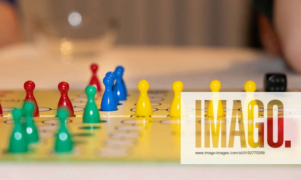 Board game close up view of a board game with colorful game pieces