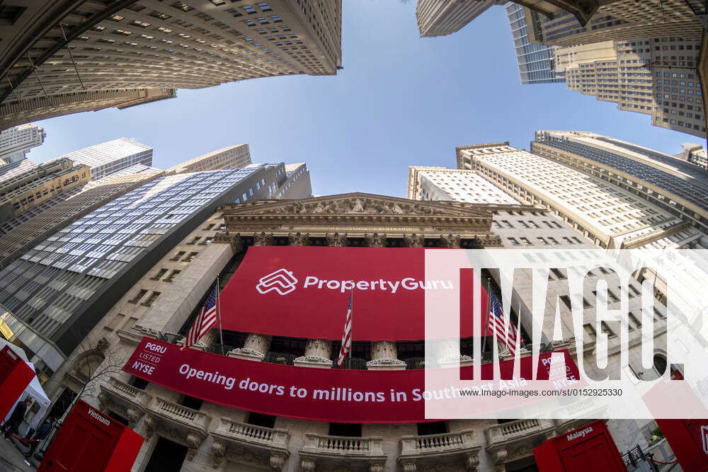 PropertyGuru SPAC at the NYSE The facade of the New York Stock Exchange