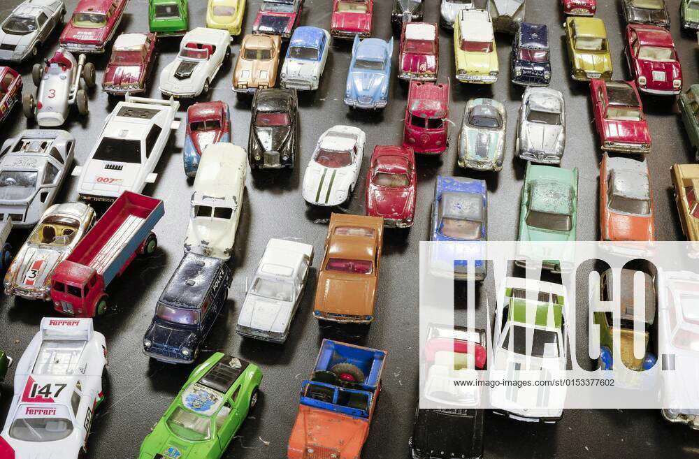 Old metal toy cars for sale at a flea market Loppis V rmland