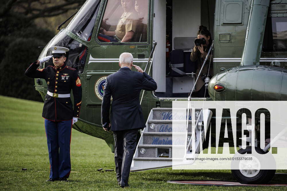 President Joe Biden takes off from the White House aboard Marine One in ...