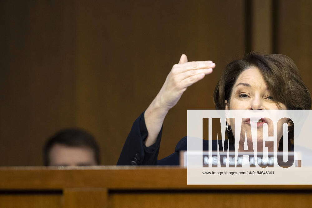 Sen. Amy Klobuchar, D-MN, speaks during a Senate Judiciary Committee ...