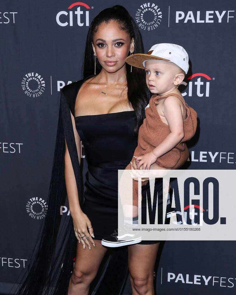 HOLLYWOOD, LOS ANGELES, CALIFORNIA, USA - APRIL 09: Canadian actress  Vanessa Morgan and son River Kopech arrive at the 2022 PaleyFest LA - The  CW's 'Riverdale' held at the Dolby Theatre on