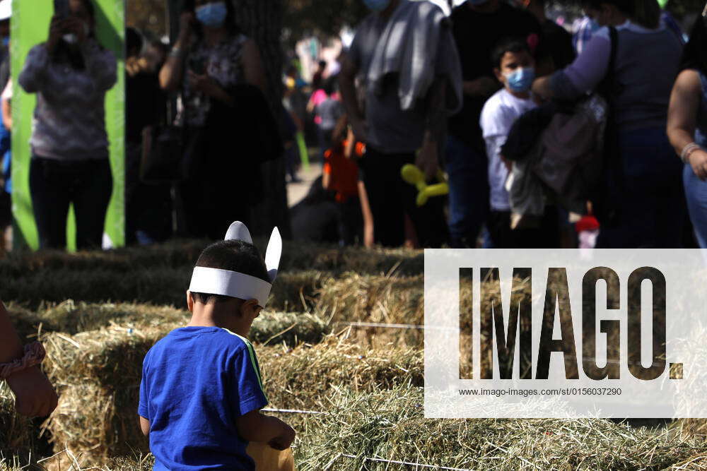 Santiago, April 17, 2022 Children celebrate Easter with a traditional