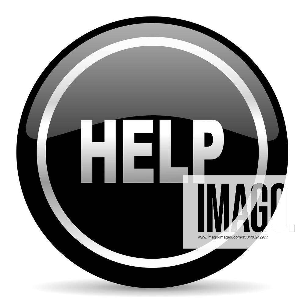 Black web button on white background , 12510498, help icon, icon ...