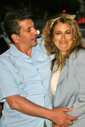 Roma Maffia and husband at the White Chicks Premiere at Mann Village ...