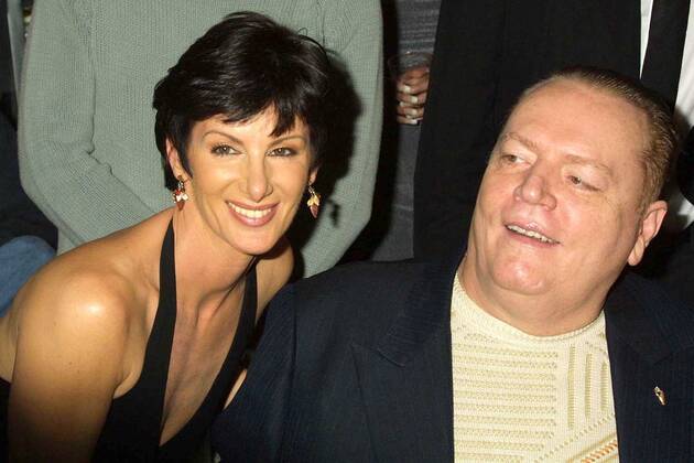 Sharon Mitchell and Larry Flynt at the Hustler Hollywood Porn Walk of Fame  in the Hustler Store