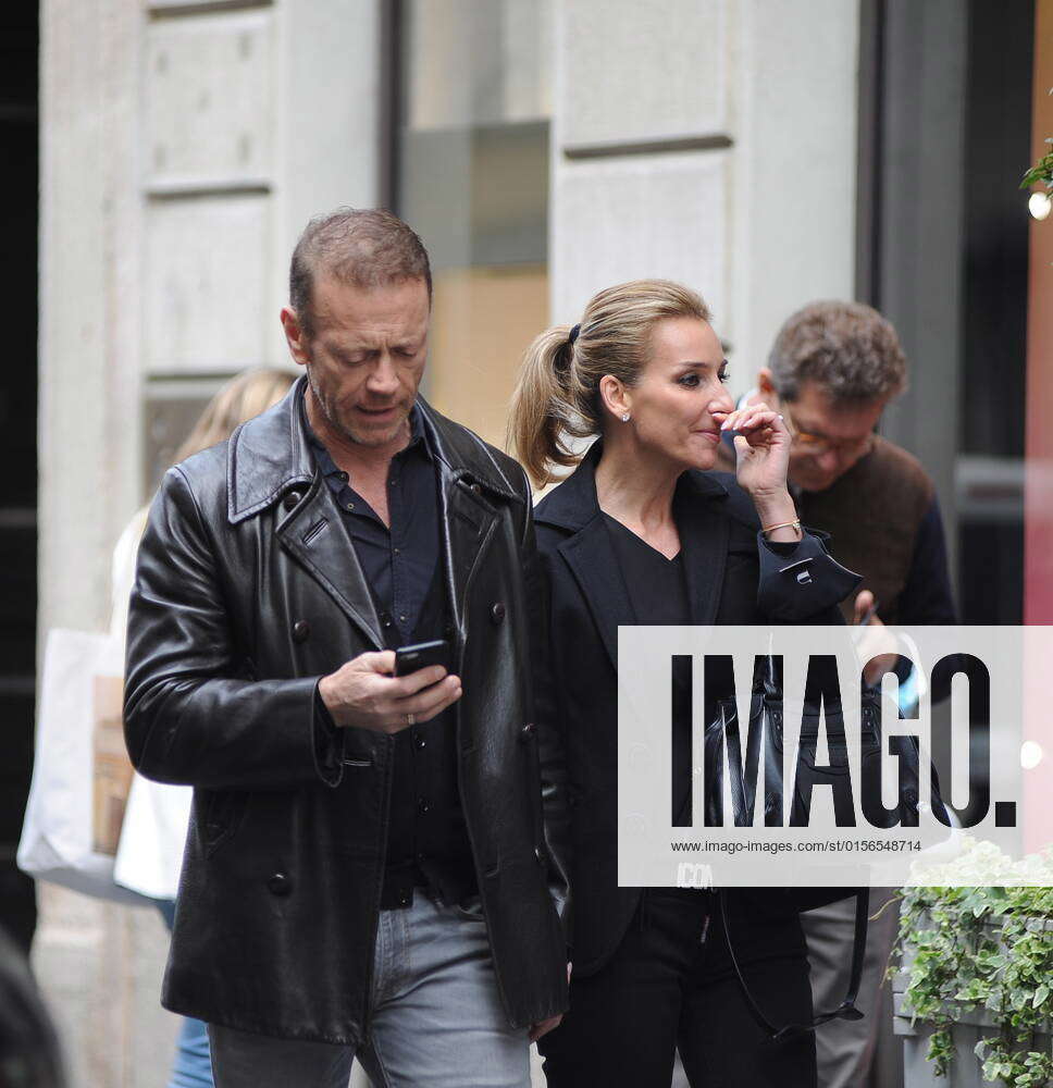 Milan, 21-04-2022 Rocco Siffredi after having lunch with his wife ROSA  CARACCIOLO at the