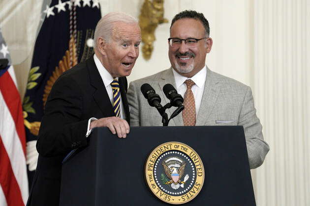 President Joe Biden And Secretary Of Education Miguel Cardona Deliver ...