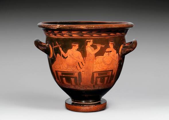 Terracotta bell-krater (bowl for mixing wine and water) late 5th ...