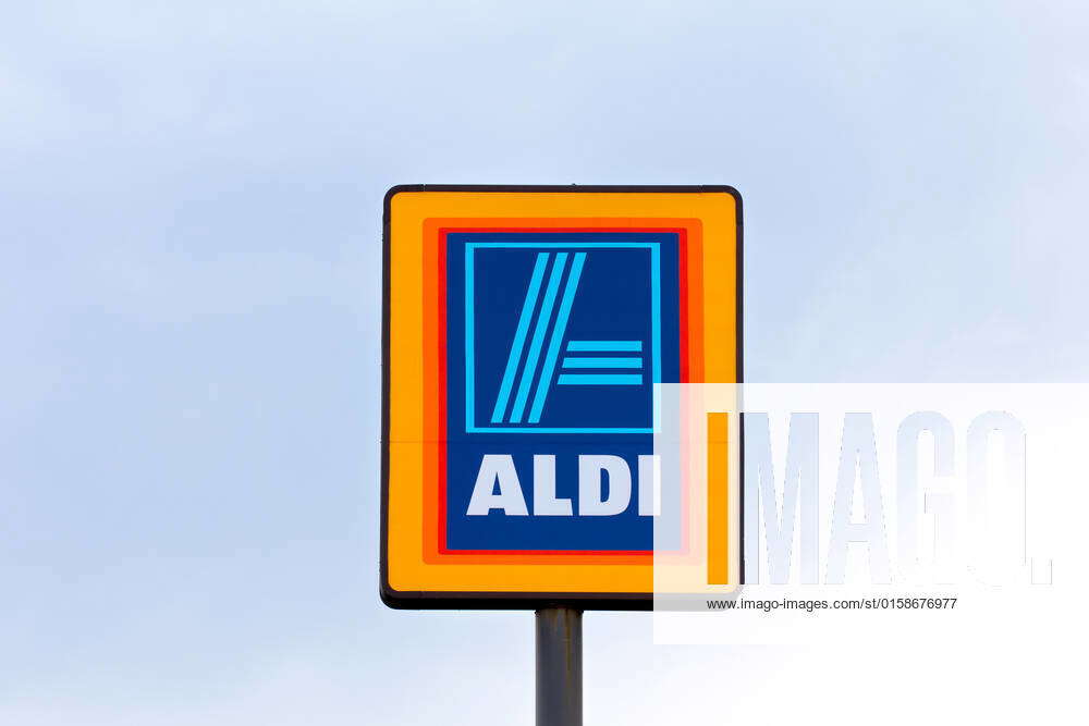 EAU CLAIRE, WI USA JUNE 24, 2014 Aldi grocery store sign. Aldi is is