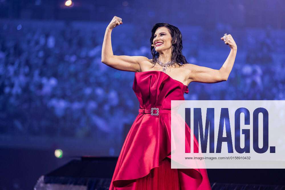 May 12, 2022, Turin, Italy: Italian singer Laura Pausini host the second  semifinal of the