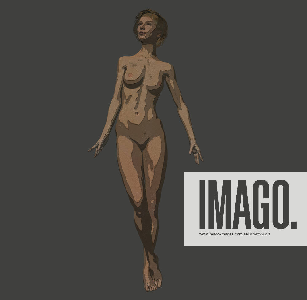 3D render of realistic female figure with smooth skin and fit body in  standing pose. Healthy