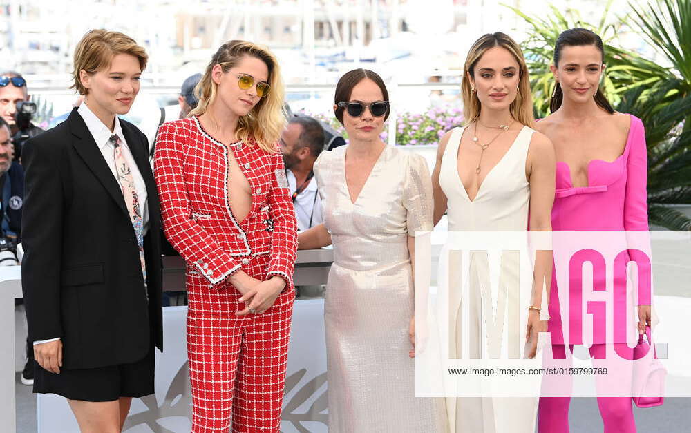 Lea Seydoux, Kristen Stewart, Nadia Litz, Denise Capezza & Lihi Kornows at  the 'Crimes of The Future' 75th Cannes Film Festival Photocall