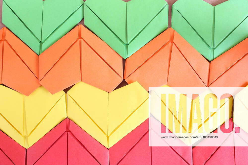 Colorful paper heart background , 20312184, heart, paper, love, color