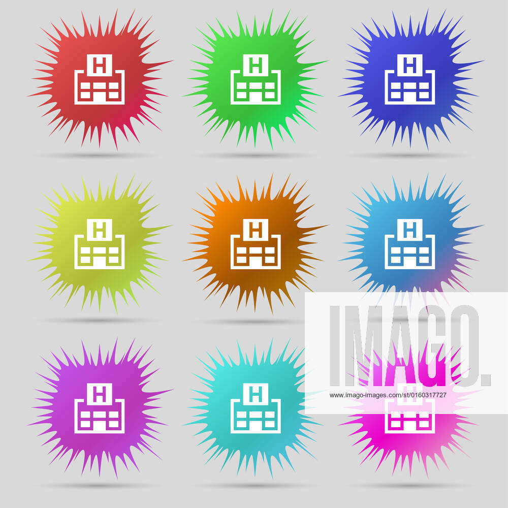 Hotkey icon sign. A set of nine original needle buttons. illustration ...