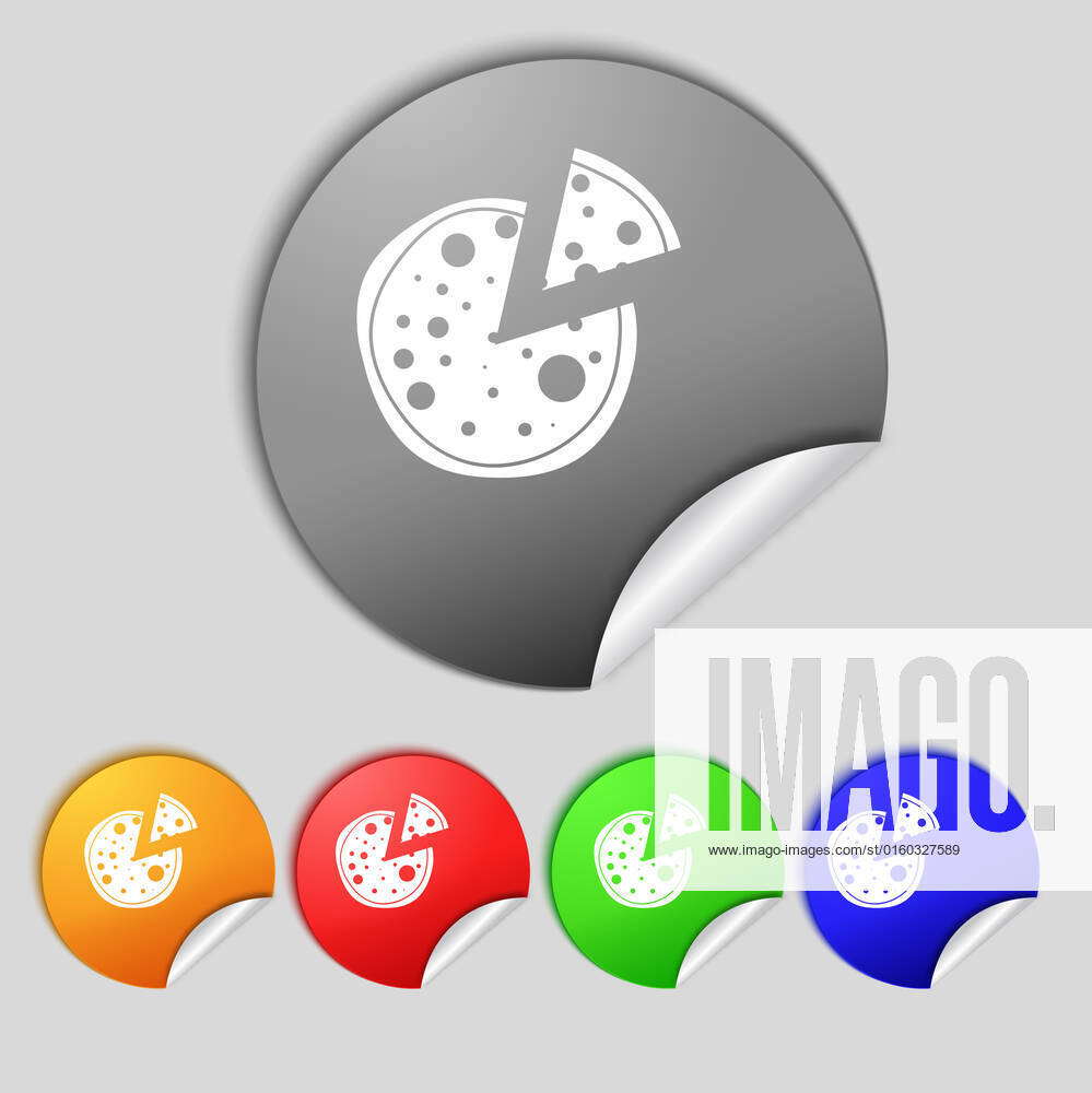 Pizza Icon. Set colourful buttons sign. illustration, 20682230, button ...