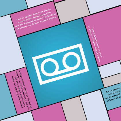 Audio cassette icon sign. Modern flat style for your design ...