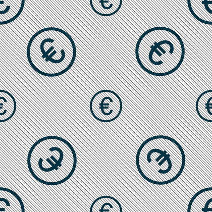 Euro icon sign. Seamless pattern with geometric texture. illustration ...