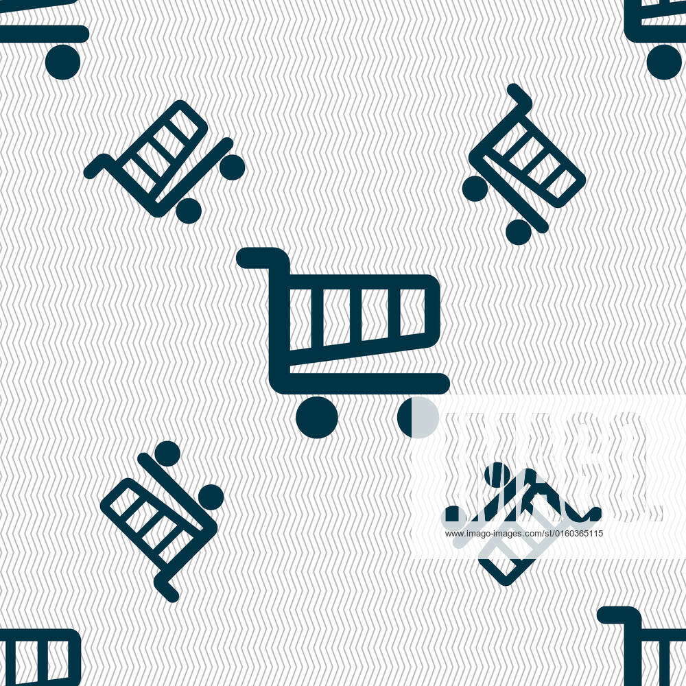 Shopping Cart sign icon. Online buying button. Seamless pattern with