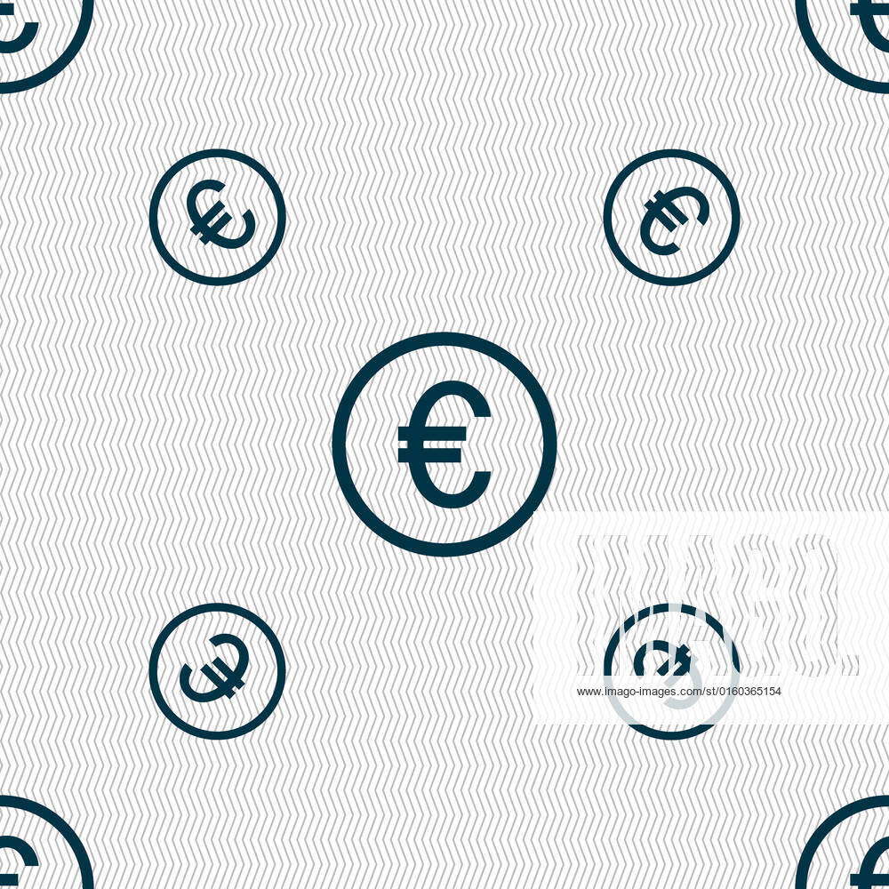 Euro icon sign. Seamless pattern with geometric texture. illustration ...