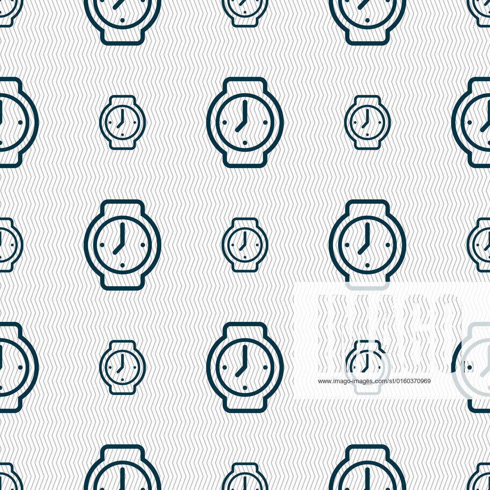 Watches Icon Sign. Seamless Pattern With Geometric Texture ...