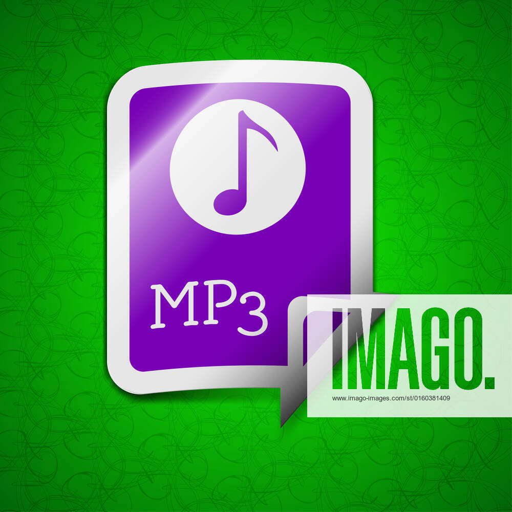 audio-mp3-file-icon-sign-symbol-chic-colored-sticky-label-on-green