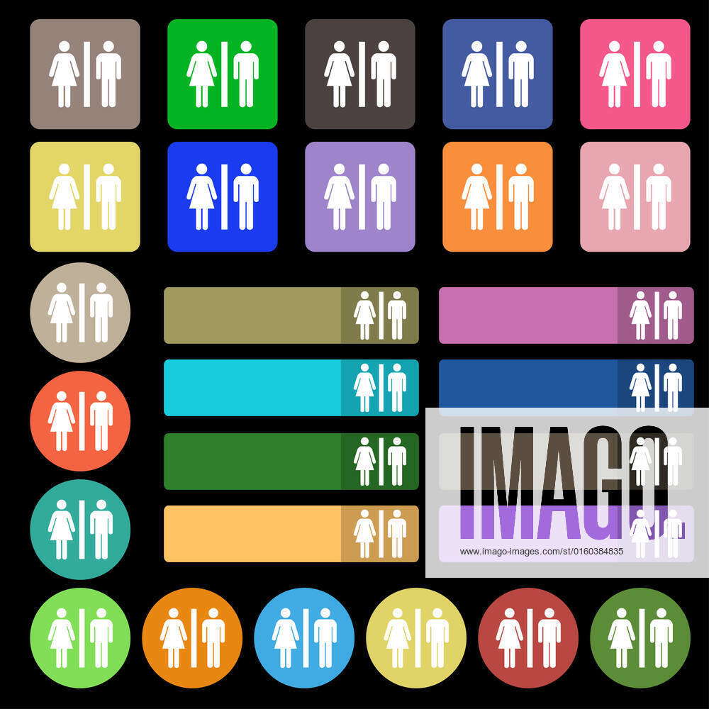Silhouette of a man and a woman icon sign. Set from twenty seven ...