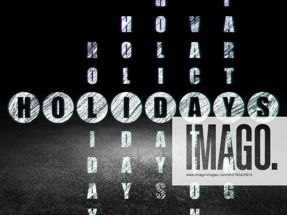 Entertainment, concept Glowing word Holidays in solving Crossword