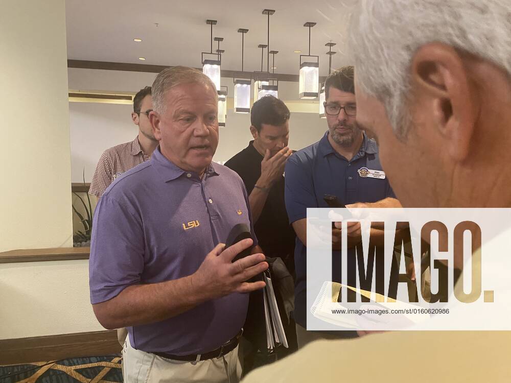 May 31, 2022, Florida, USA LSU coach Brian Kelly meets with reporters