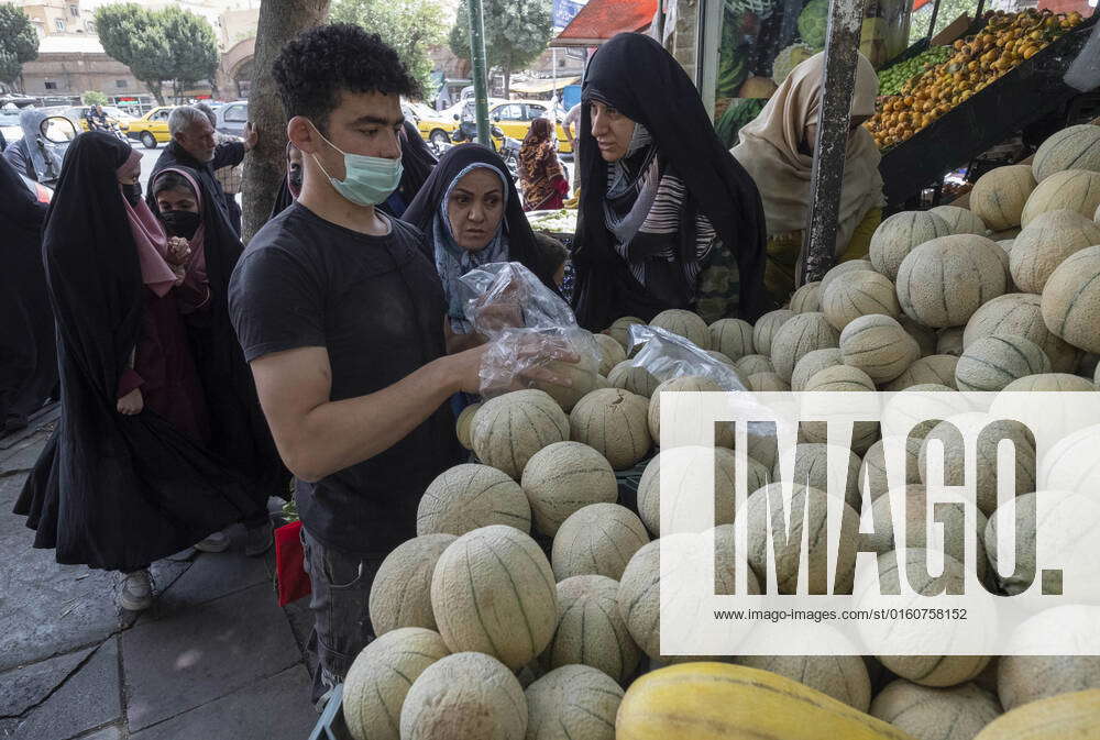 Daily Life In Tehran Iran Veiled Iranian Women Shop Cantaloupe At A