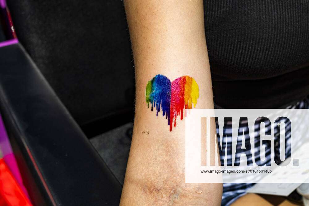rainbow pride heart tattoo