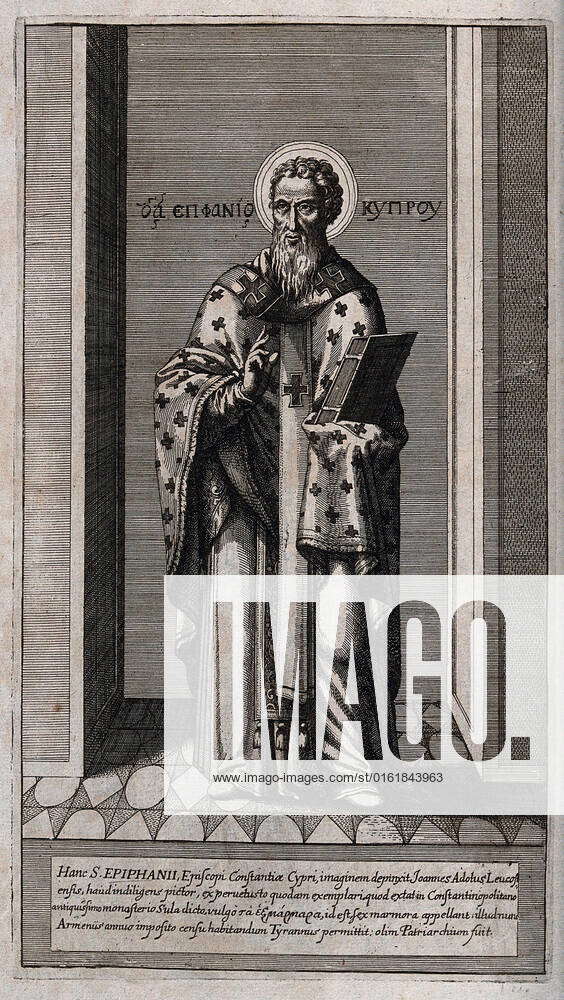 Saint Epiphanius of Salamis. Line engraving