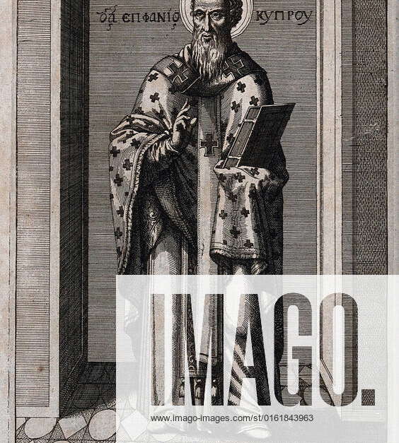 Saint Epiphanius of Salamis. Line engraving
