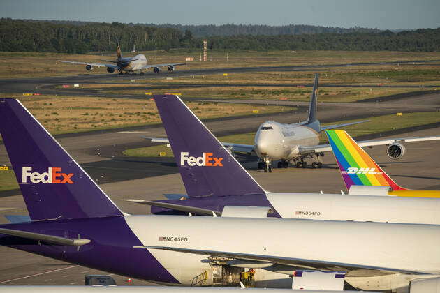 Cologne Bonn Airport, CGN, cargo aircraft standing in front of air ...